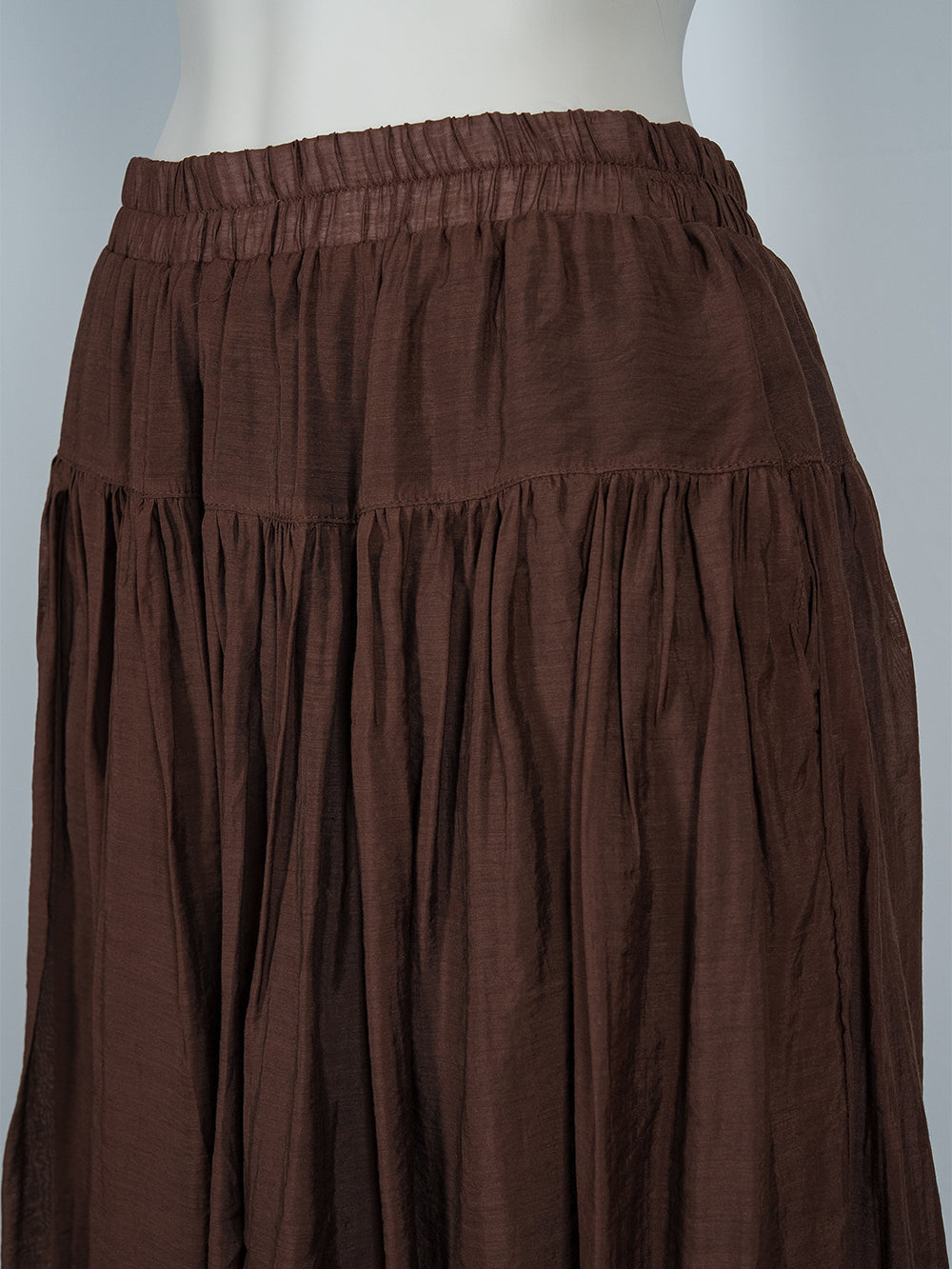 Lightweight Gathered Midi Skirt
