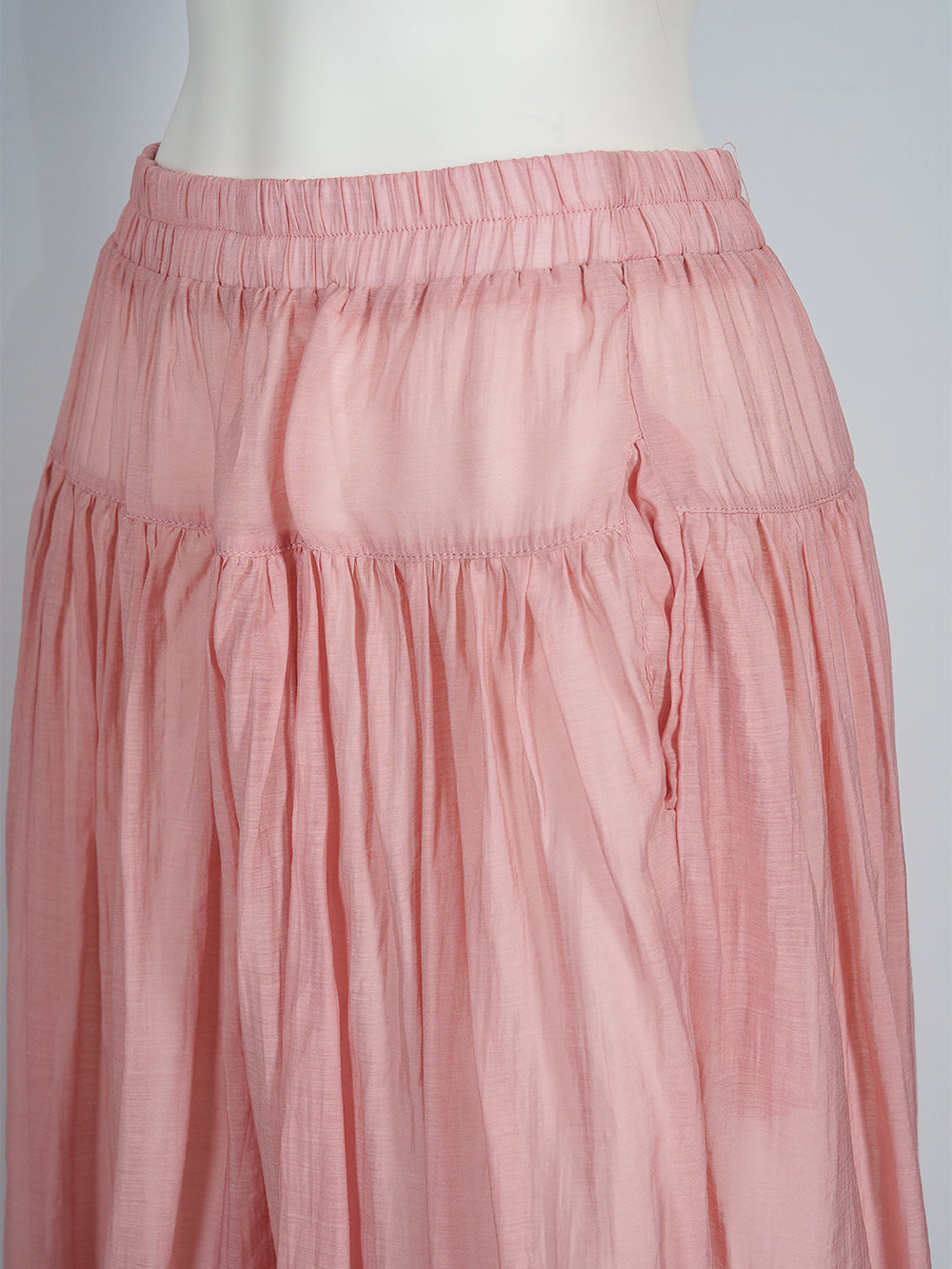 Lightweight Gathered Midi Skirt