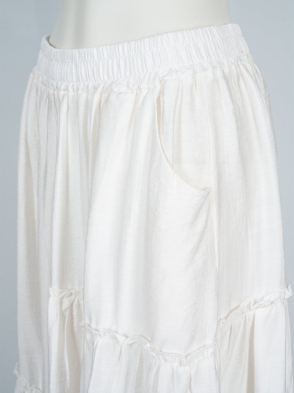 Ruffled Tier Wide-Leg Pants