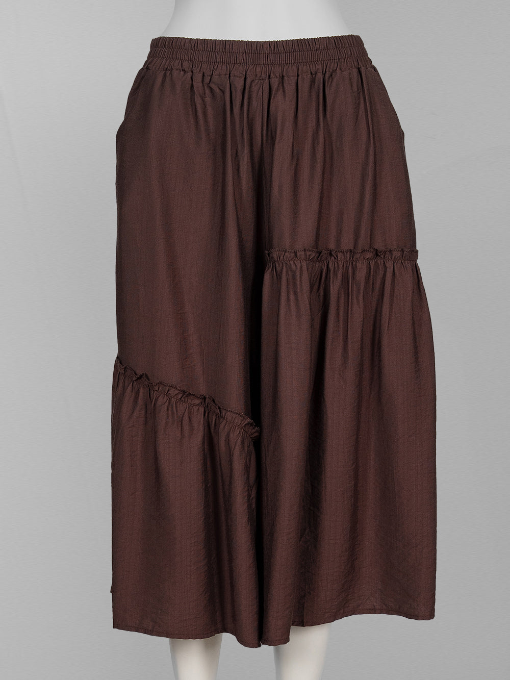 Ruffled Tier Wide-Leg Pants