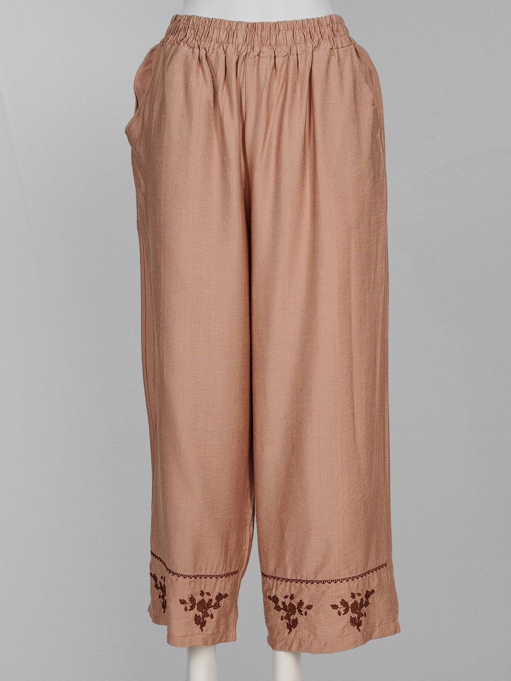 Floral Embroidered Cropped Pants