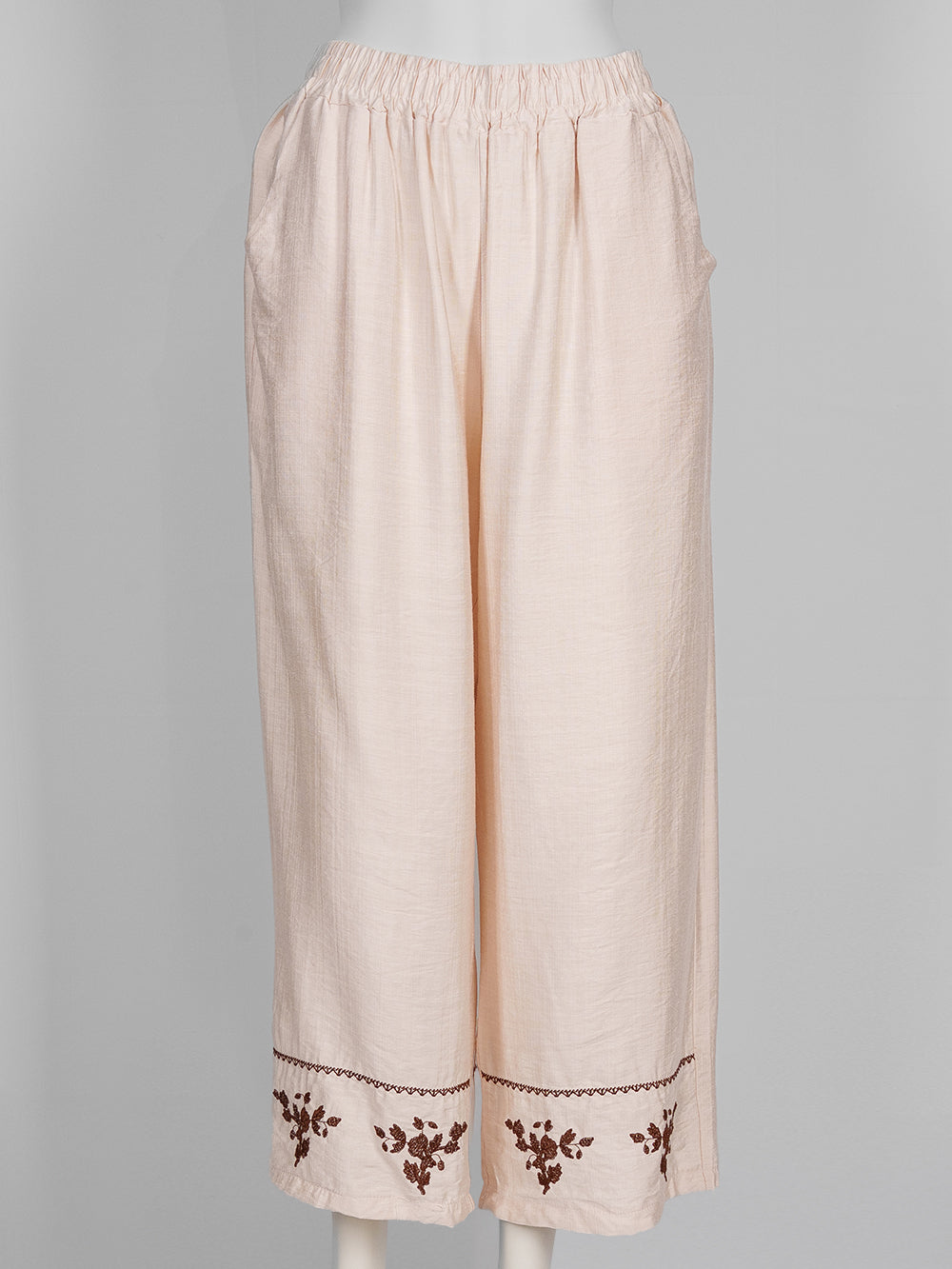 Floral Embroidered Cropped Pants