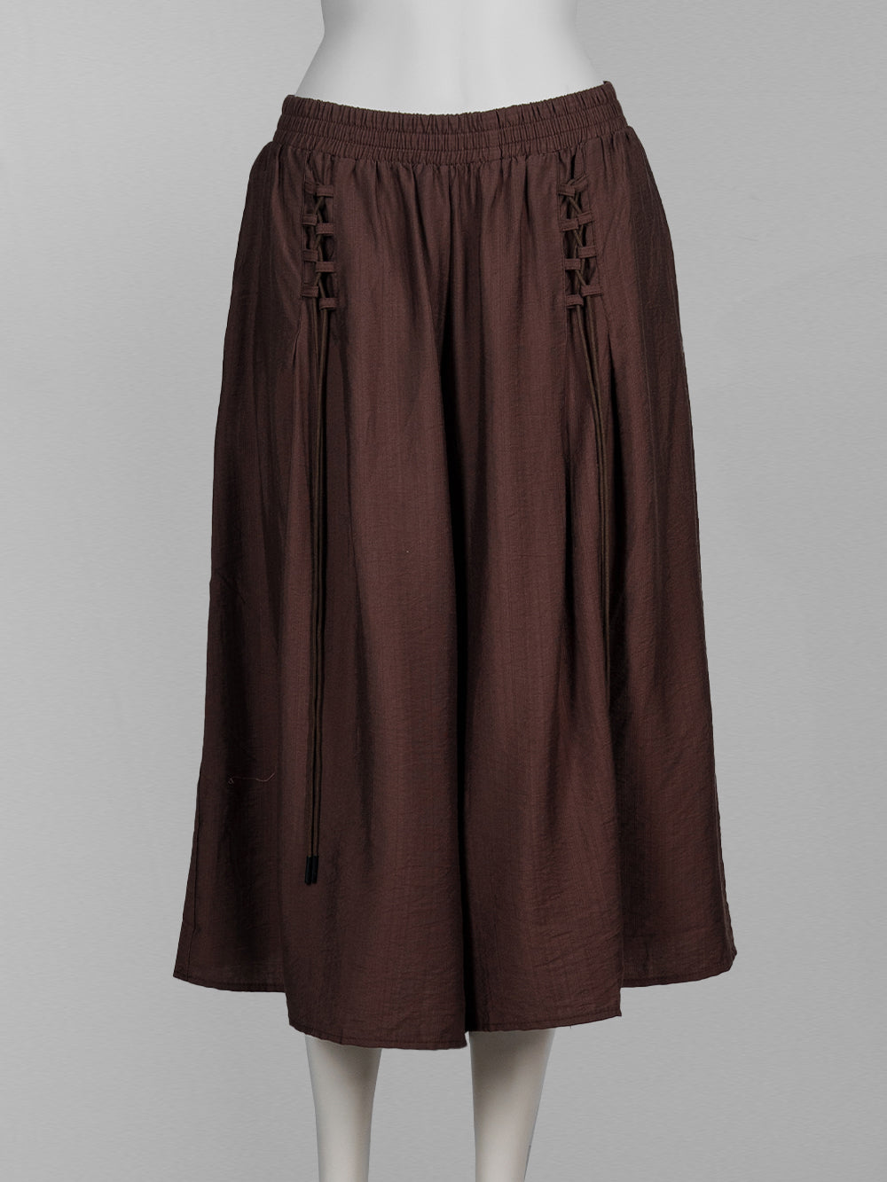 Front Lace-Up Wide-Leg Pants