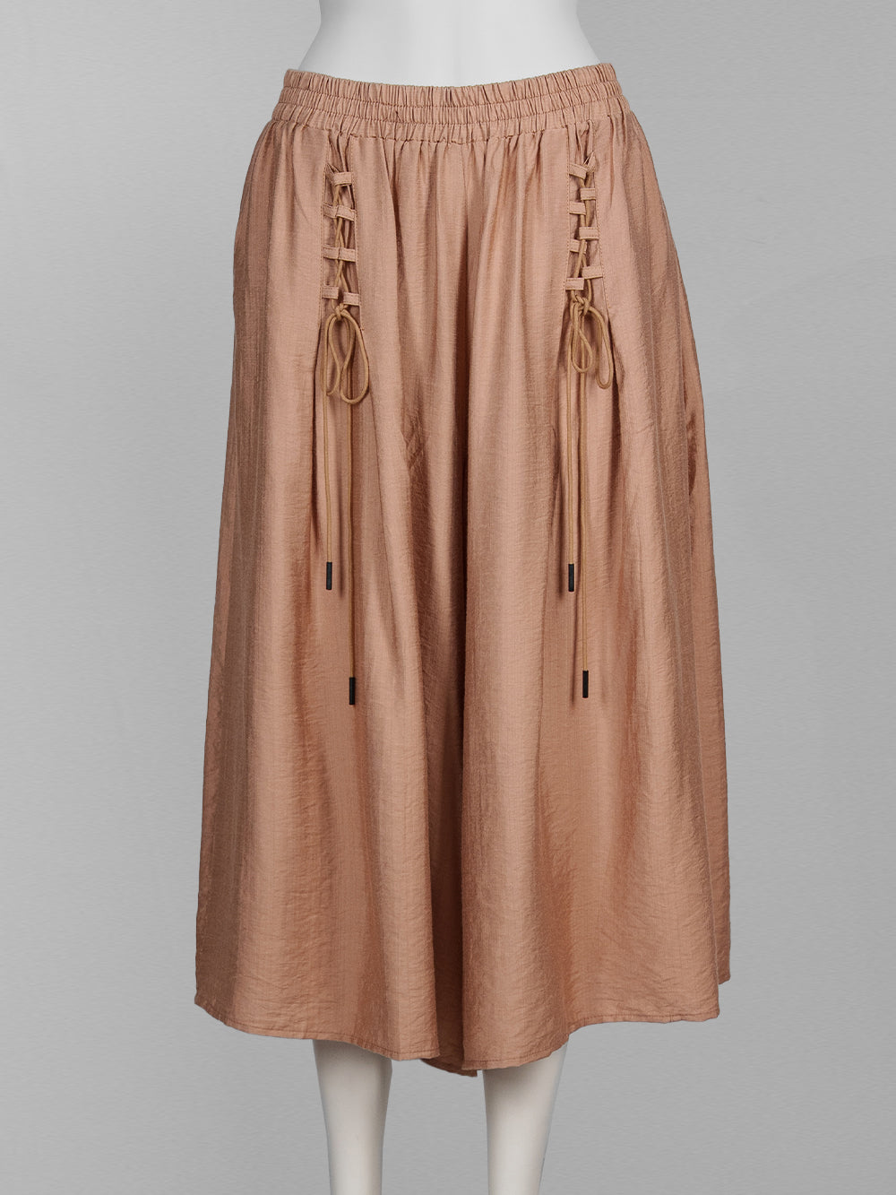 Front Lace-Up Wide-Leg Pants