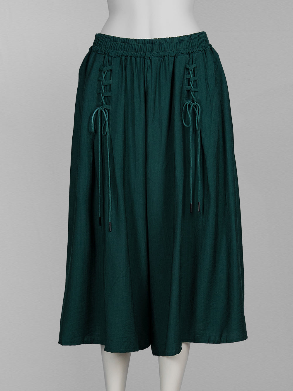 Front Lace-Up Wide-Leg Pants
