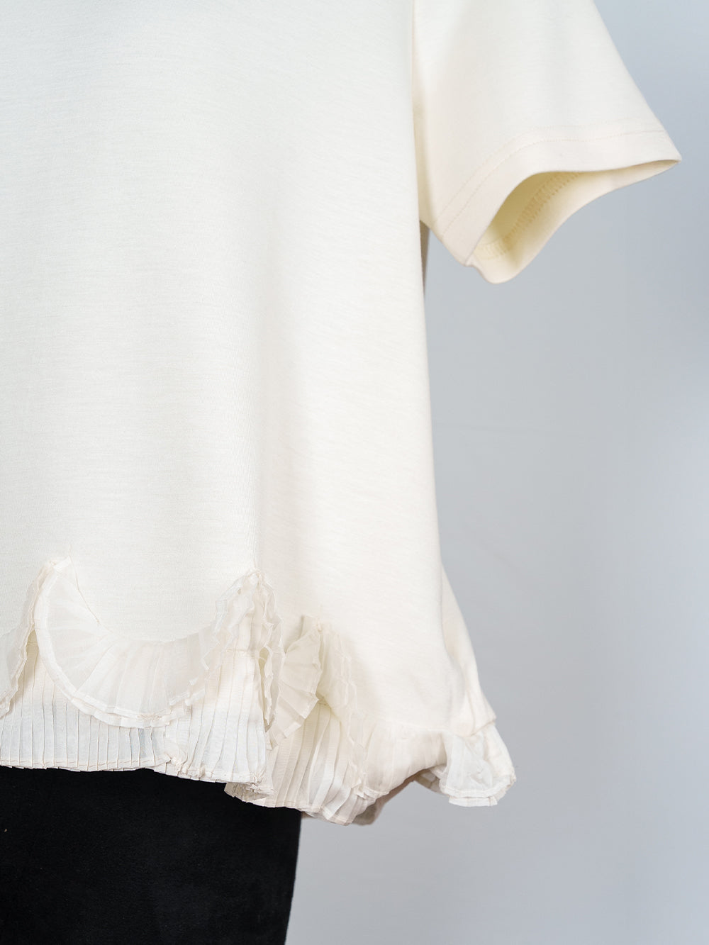 Pleated Hem Detail Tee