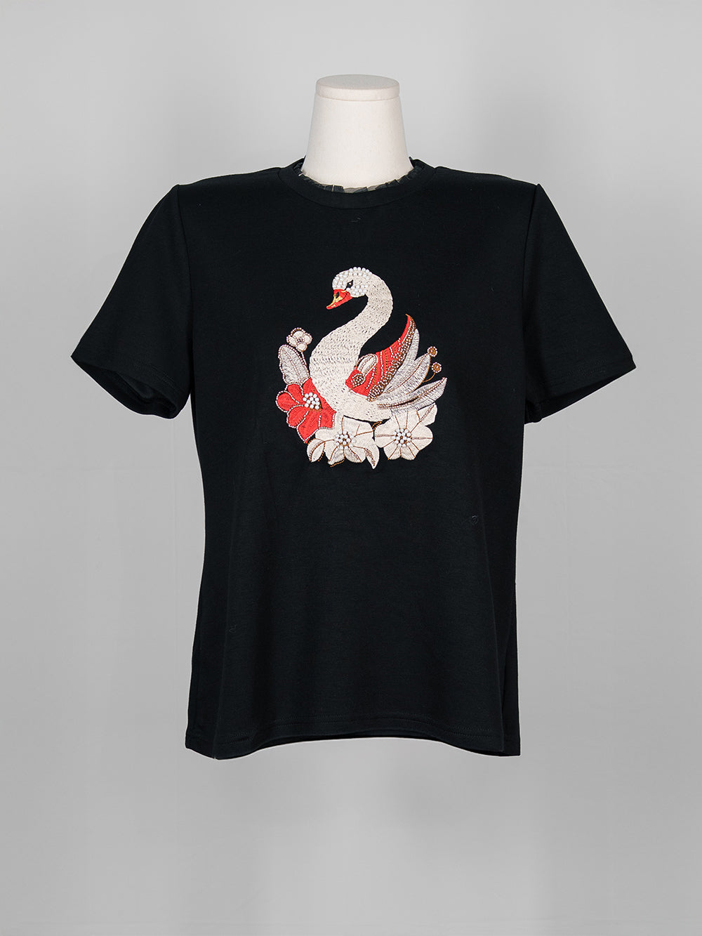 Embroidered Swan Pearl Tee