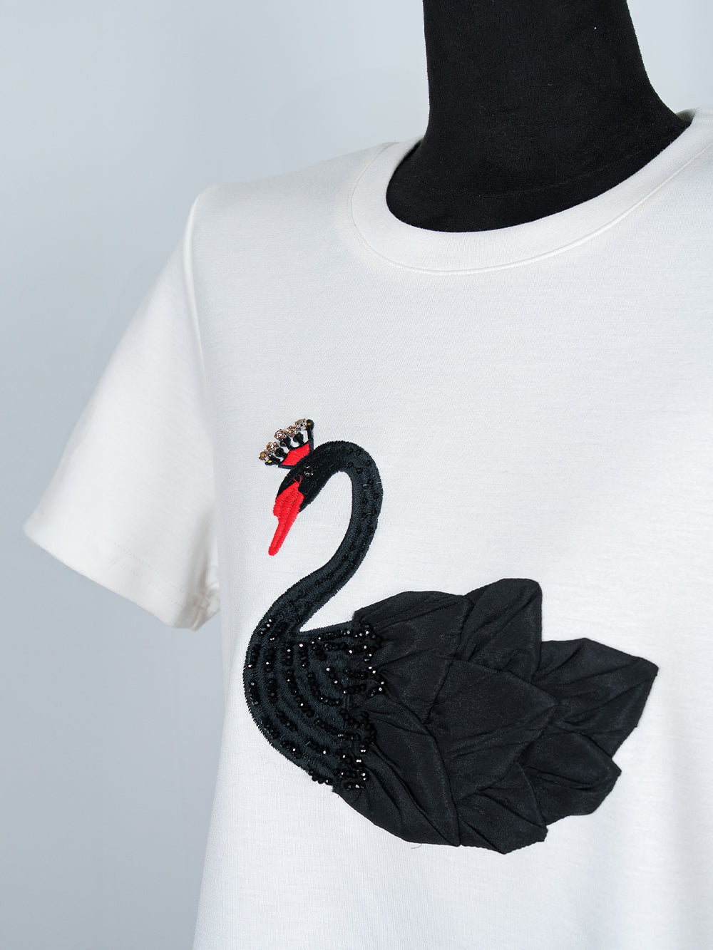 Swan Tulle Embellished Tee