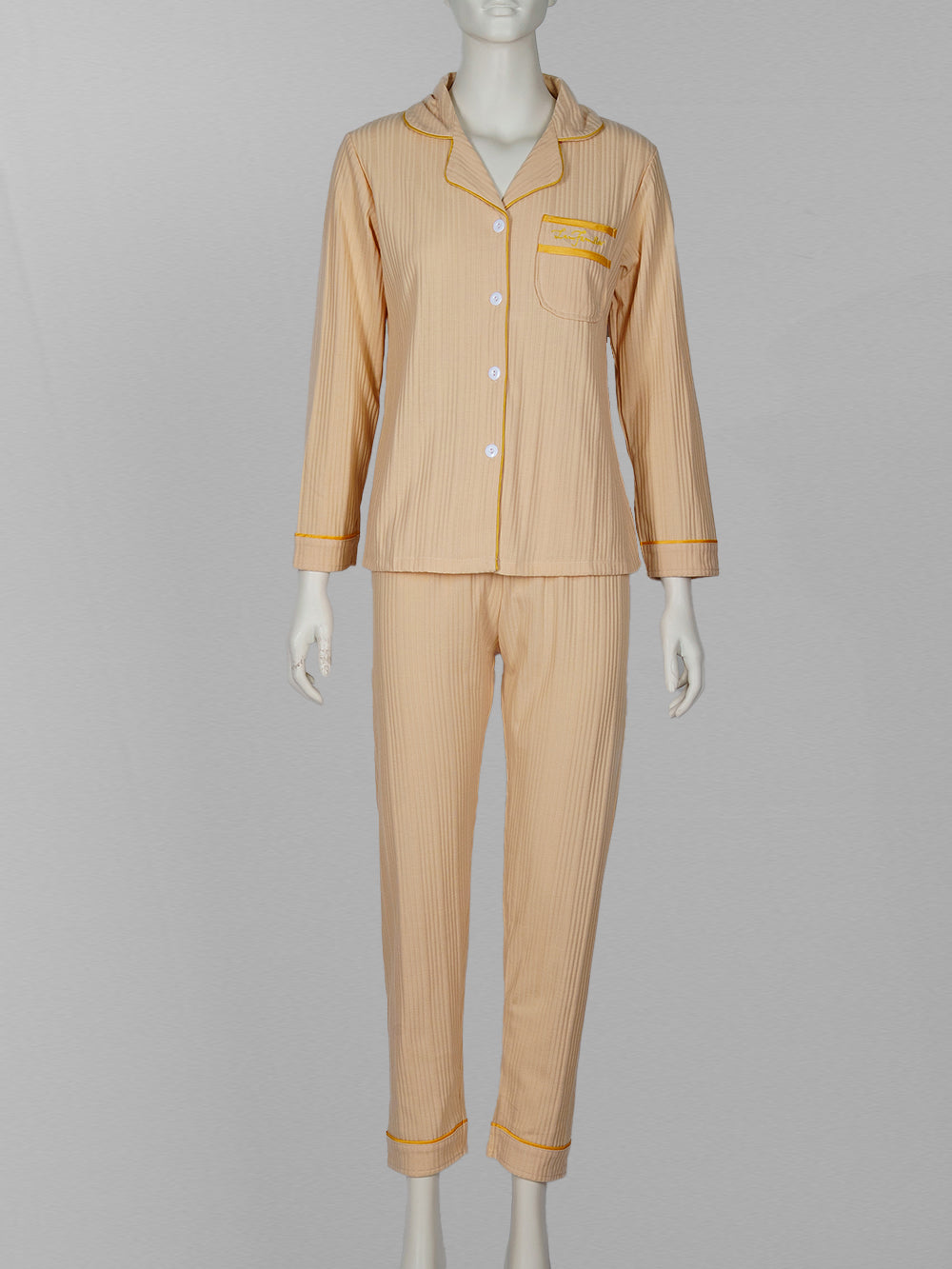 Unisex's Striped Piped Pyjama Set