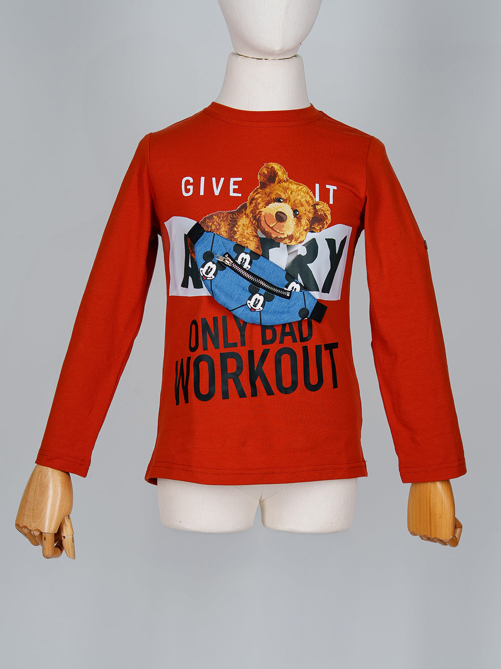 Bear Printed Long Sleeve Shirt