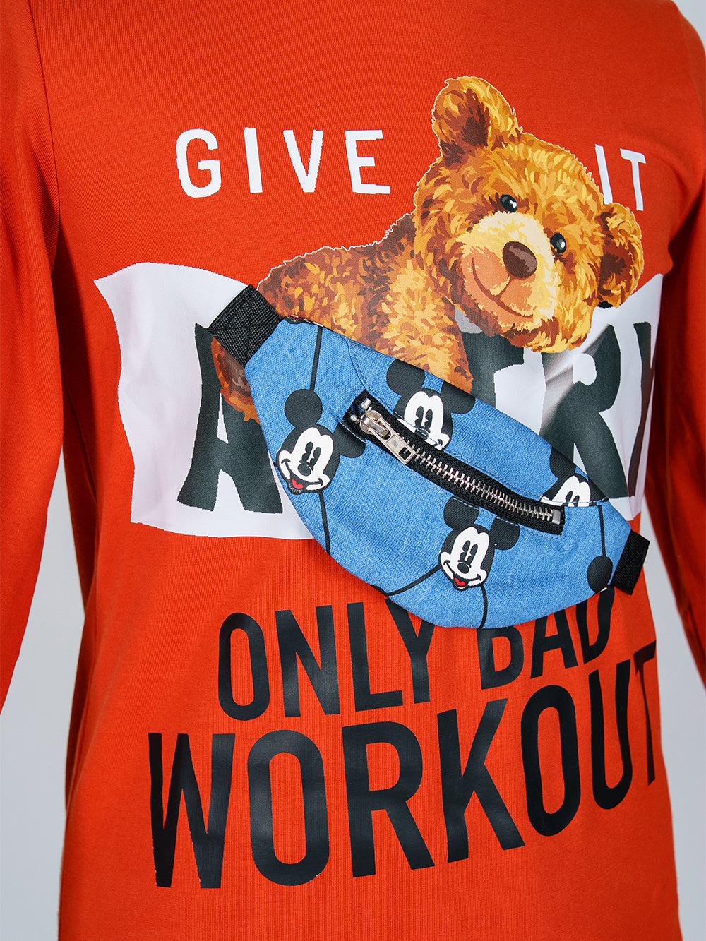 Bear Printed Long Sleeve Shirt