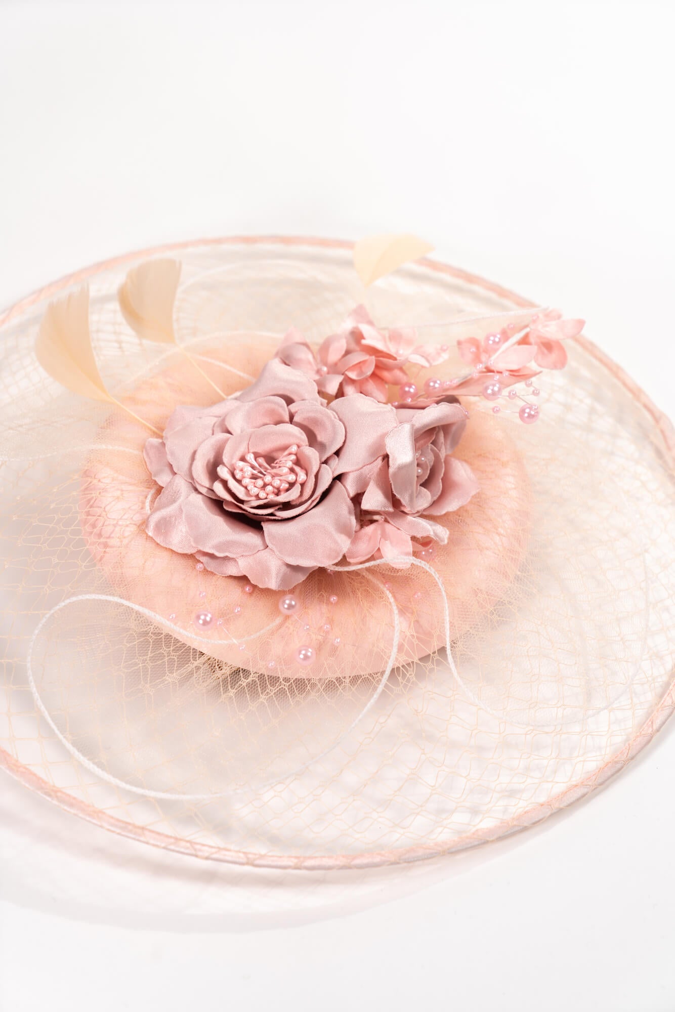 Mesh Fascinator with Centre Flower