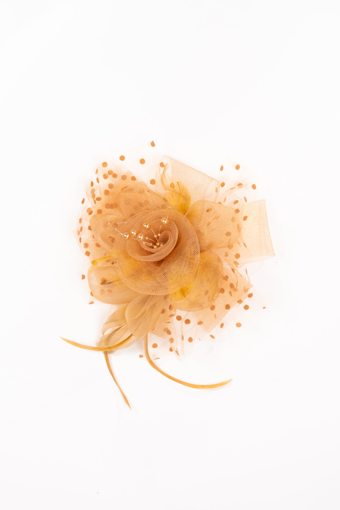 Mesh Flower Dewdrop Beads Fascinator