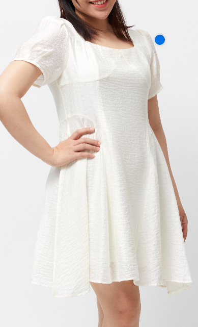 Women's Square Neck Dress (Cream)