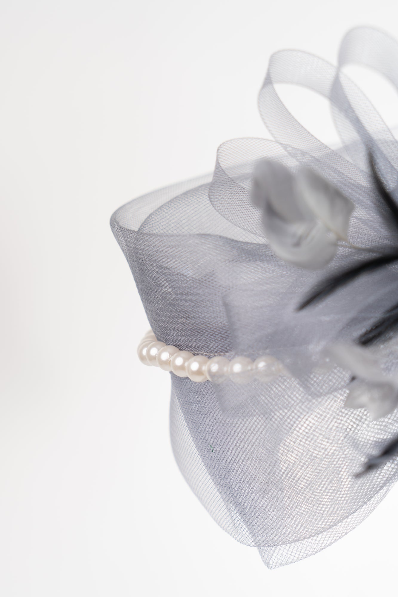Sheer Bow Fascinator with Pearls