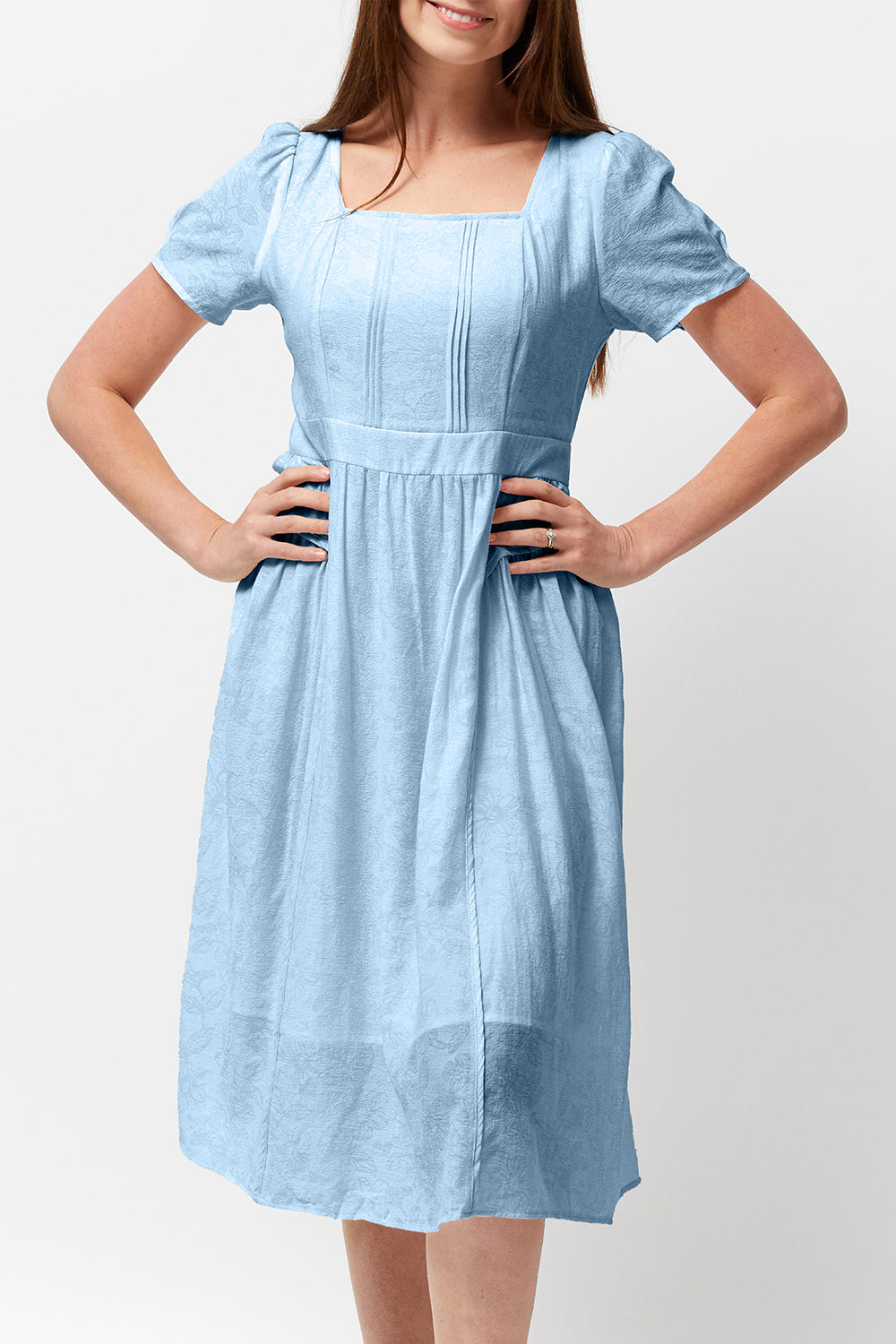 Women's Tonal Floral Dress (Baby Blue)