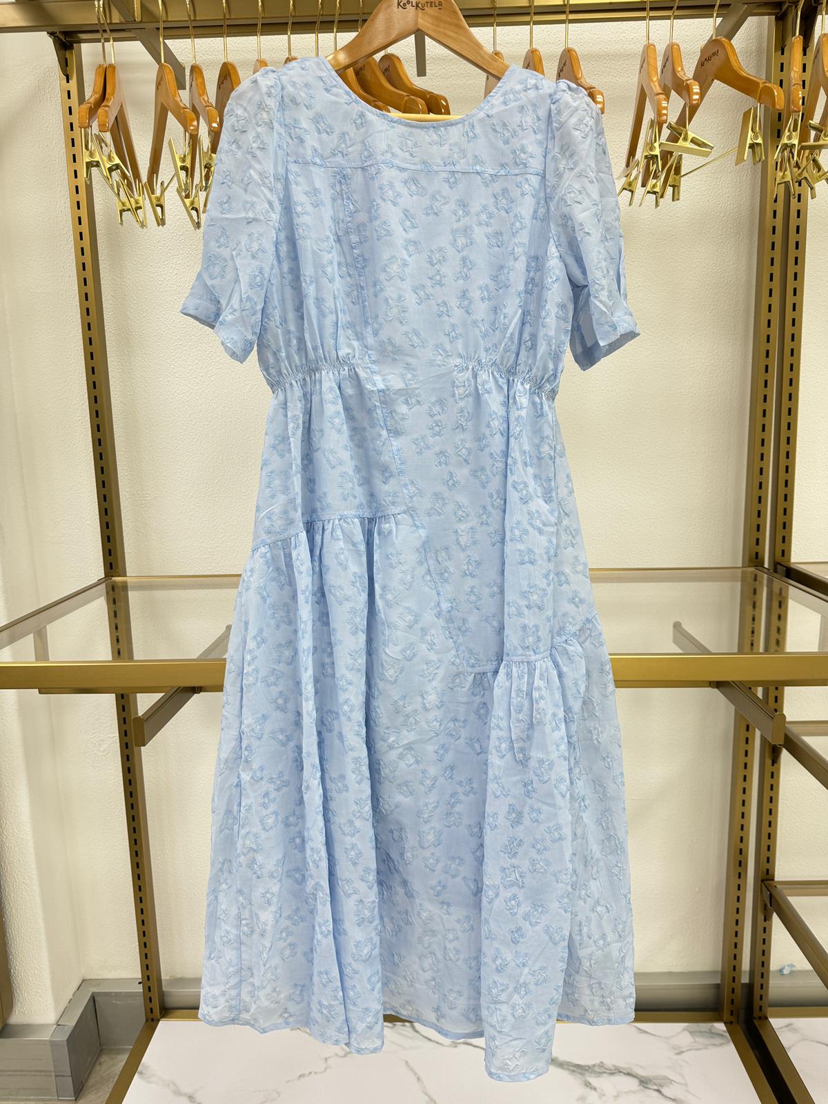 Women's Shirred Skirt Dress (Koolkutela Blue)