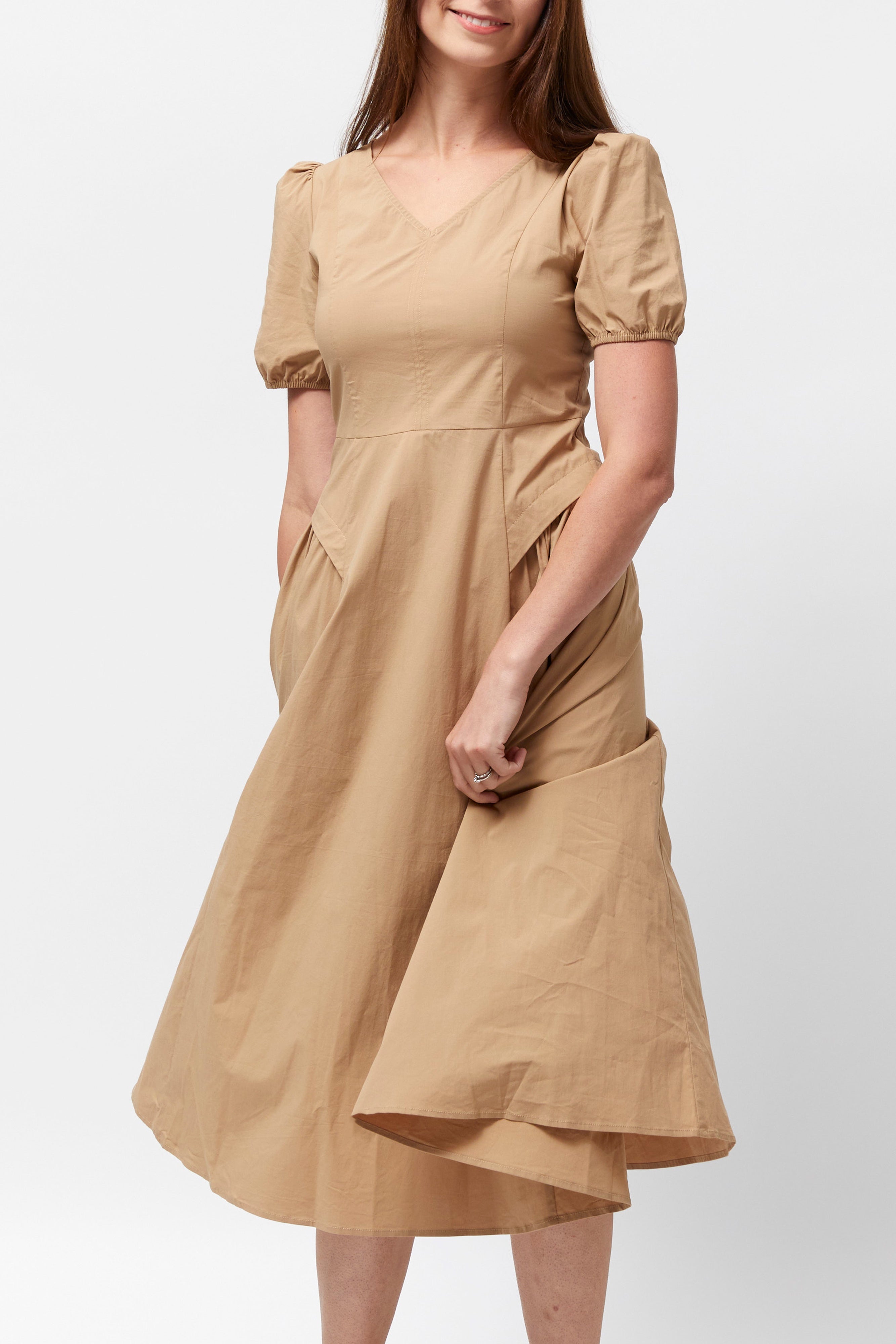 Women's Cinched Hips Dress (Sand)