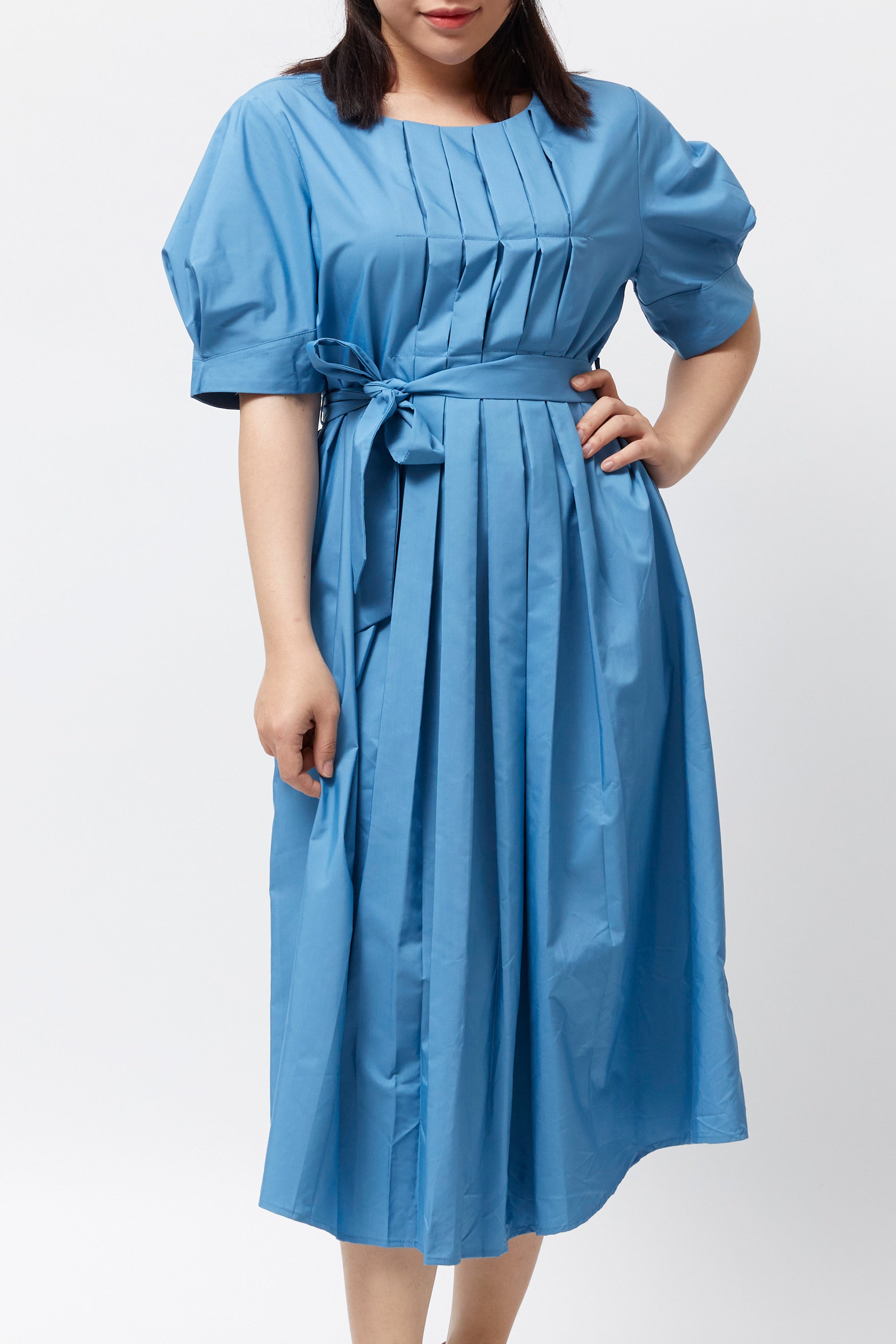 Women's Box Pleat Dress (Royal Blue)