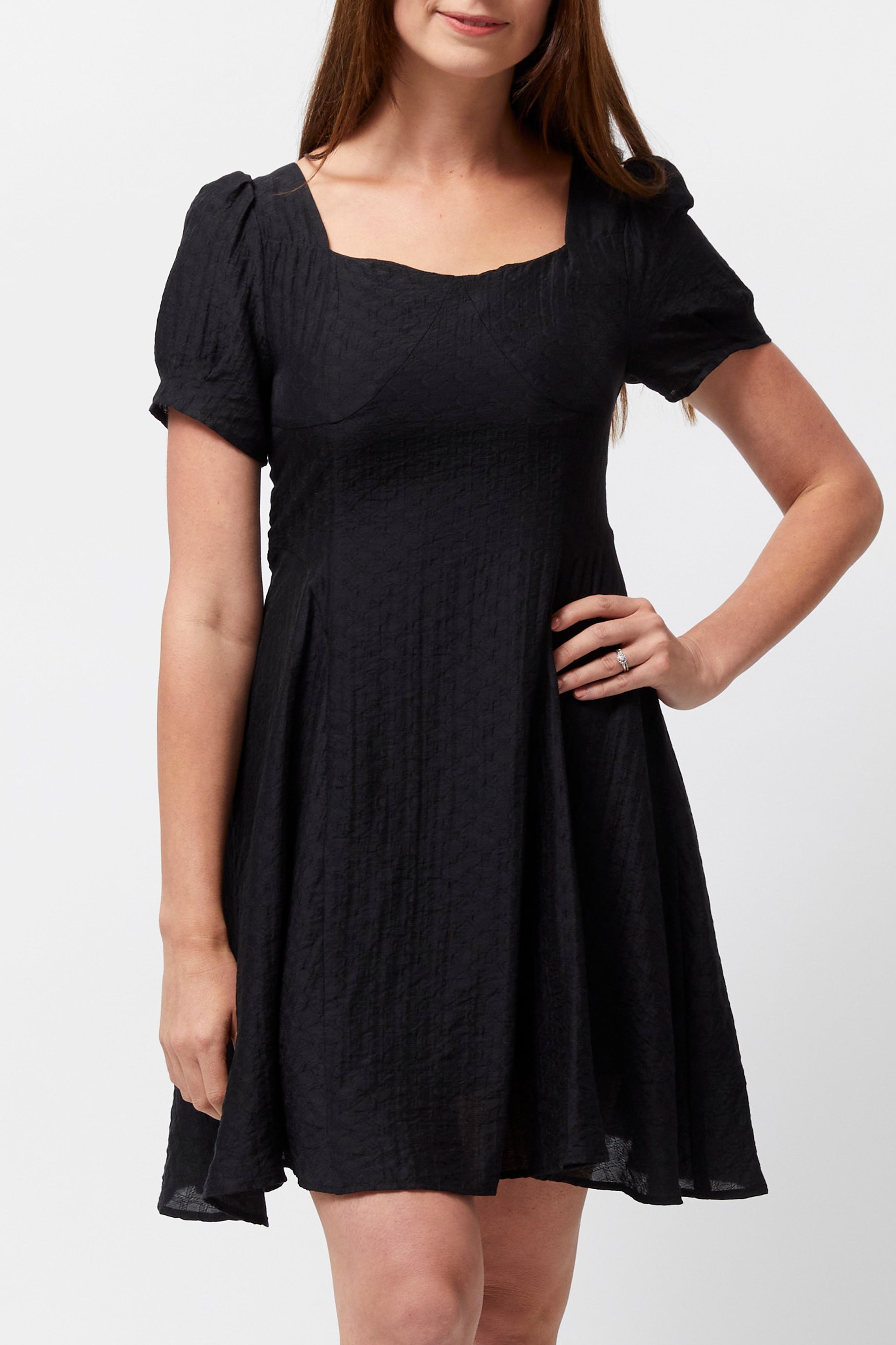 Women's Square Neck Dress (Black)