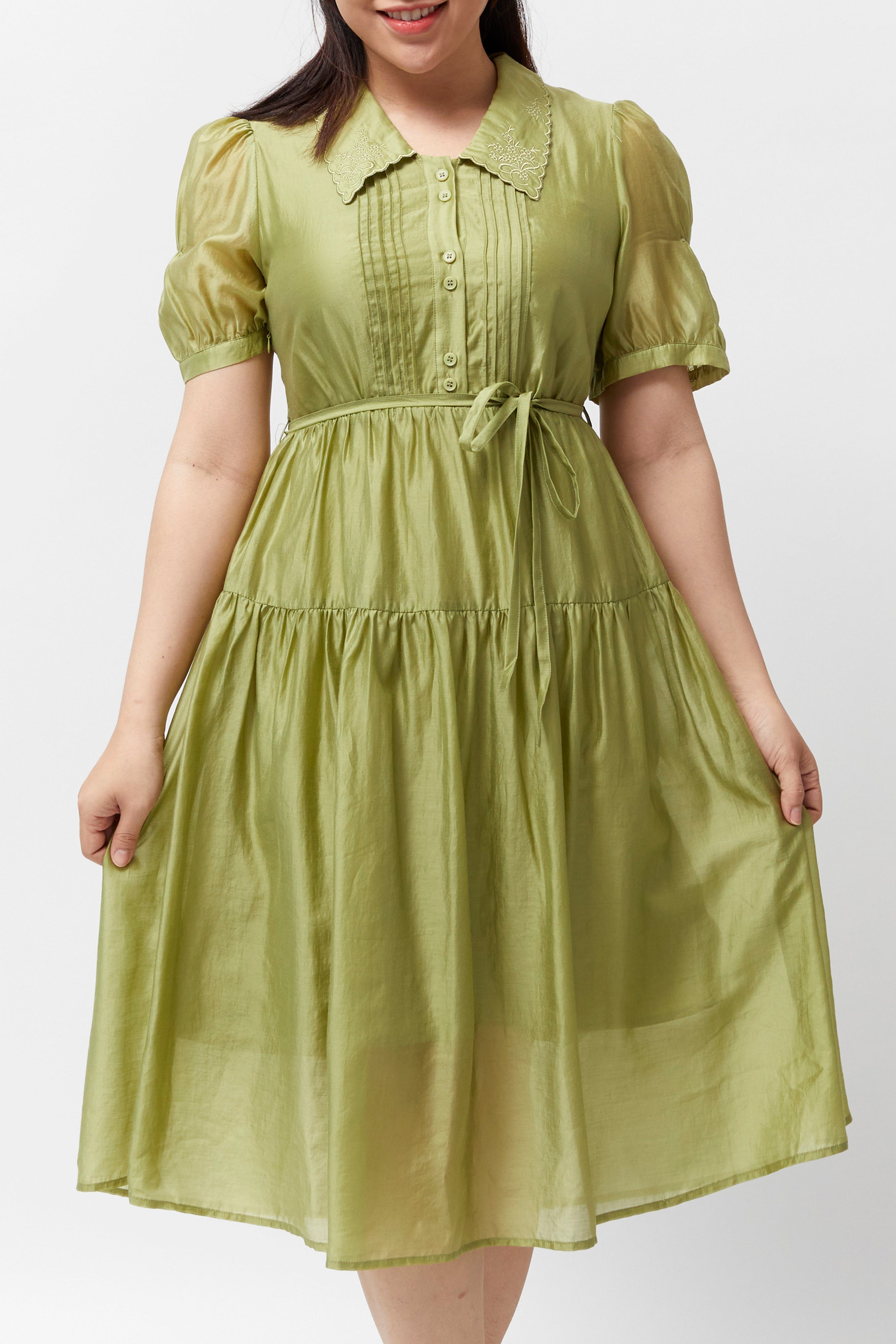 Women's Collared Dress (Sage Green)