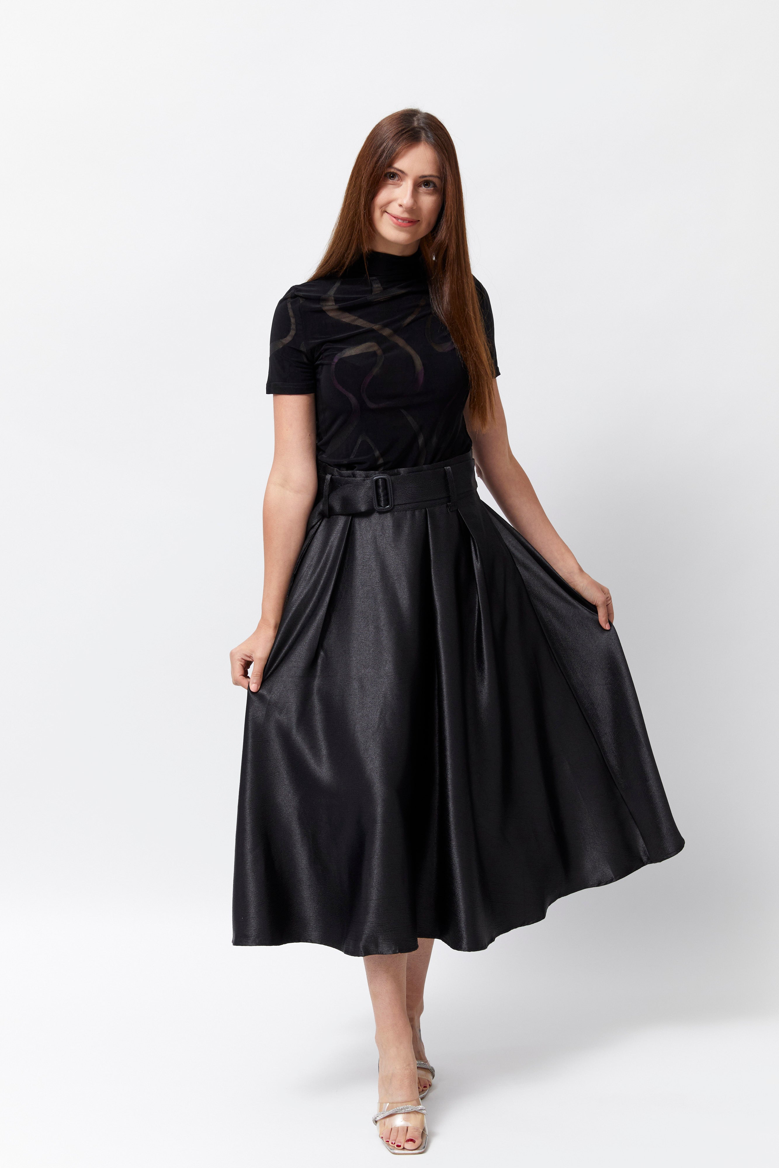 Women's Silk Midi Skirt