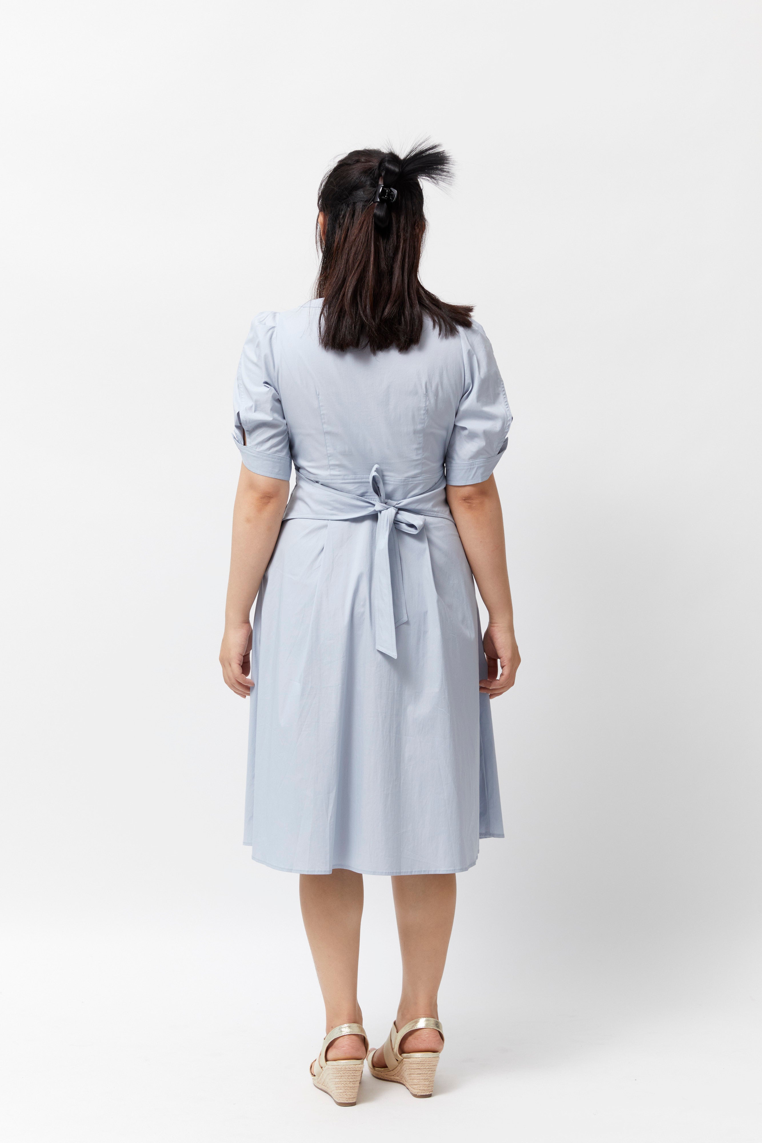 Women's Scoop Neck Dress (Powder Blue)
