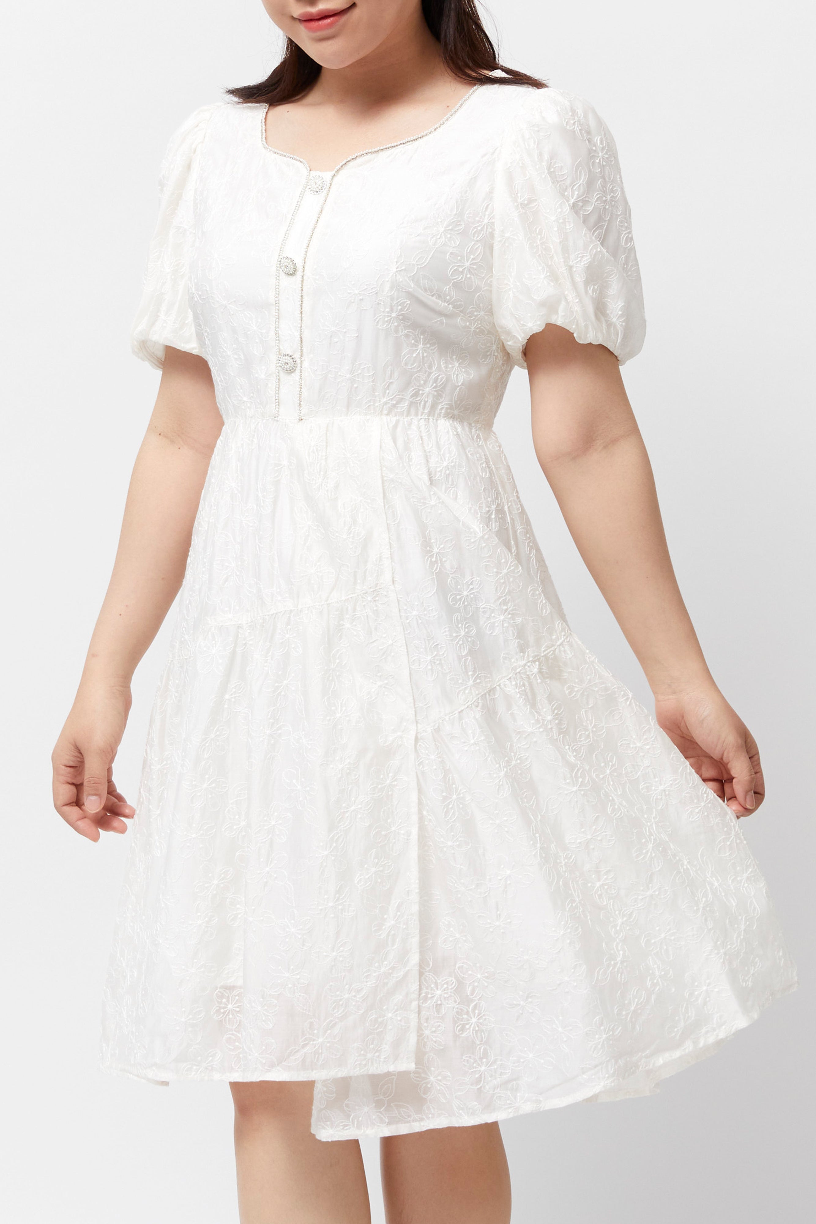 Women's Asymmetrical Dress (White)
