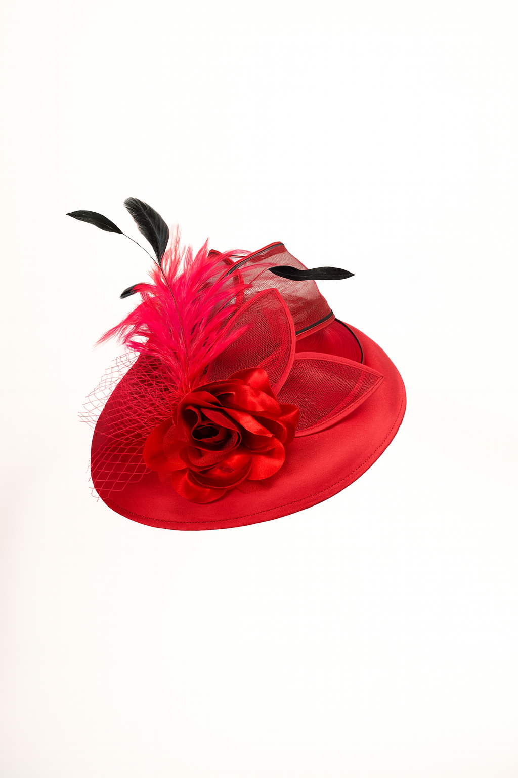 Rose & Feathers Fascinator Hat